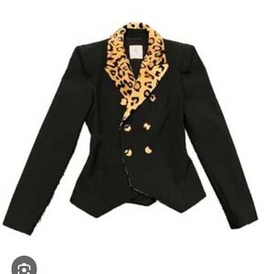 Valentina Shah limited edition leopard trim blazer. Size 4